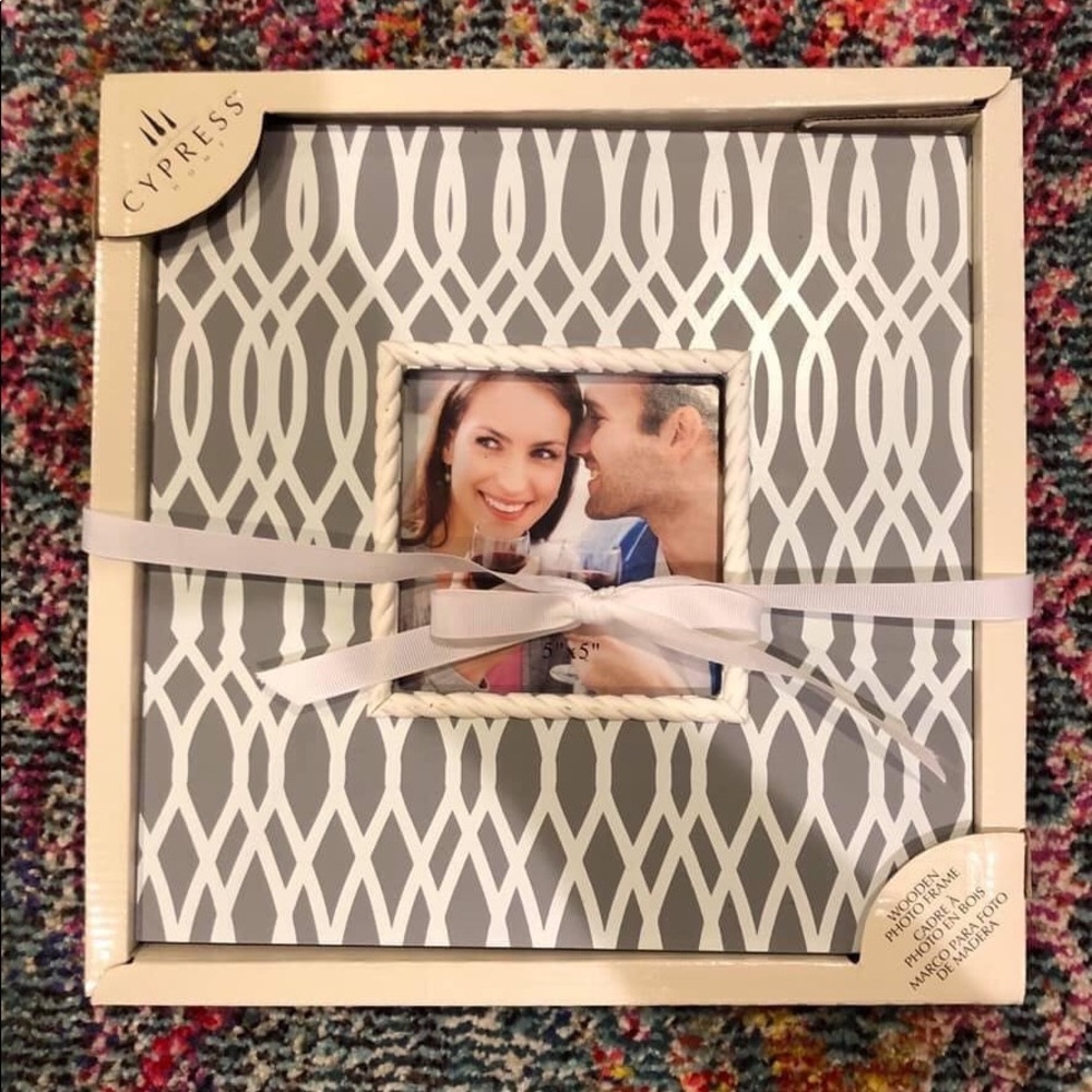 Gray and Cream Farmhouse Wood Photo Frame